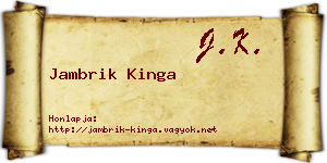 Jambrik Kinga névjegykártya